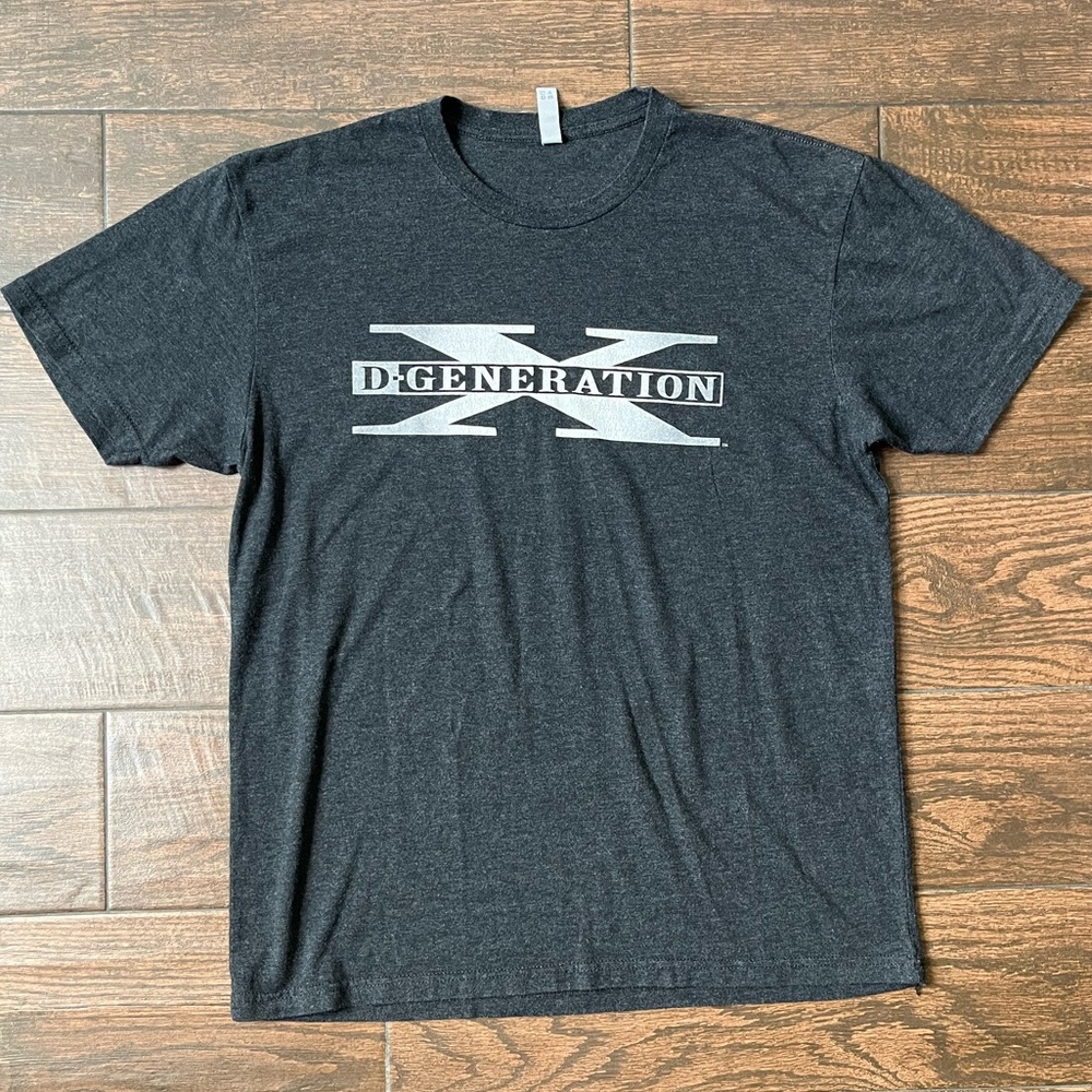 D generation X grey and white t shirt
